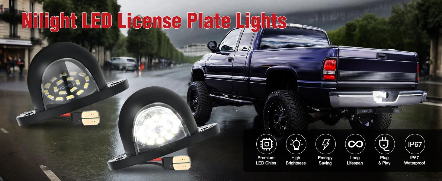Nilight License Plate Light Compatible with 1994 1995 1996 1997 1998 1999 2000 2001 Dodge Ram 1500 2500 3500 2002 RAM 2500 3500 6000K White 2PCS Pack