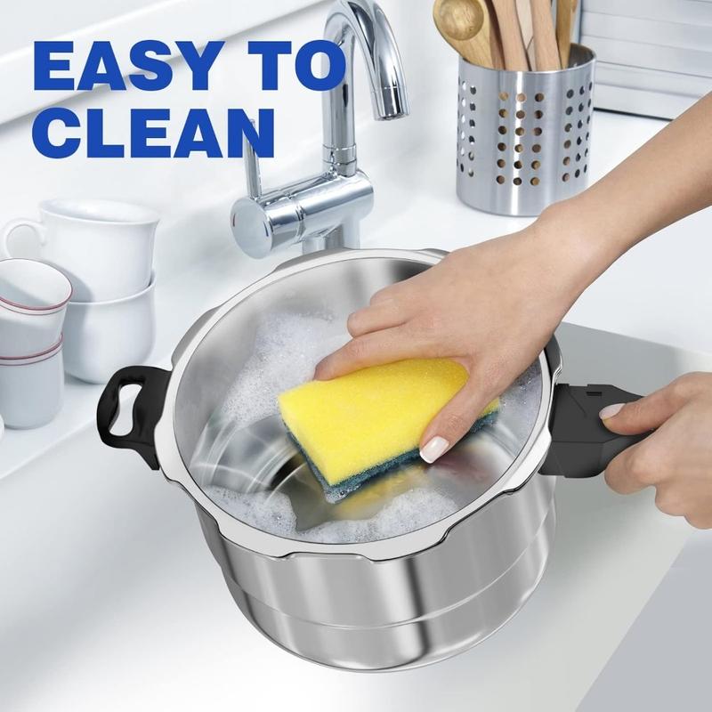 Barton 9.5 Quart Stainless Steel Pressure Cooker Multi-Function Stovetop Canner for Fast Cooking & Steam Cooking Simultaneously Ideal for Family Dinners Camping Trips & Outdoor Fun