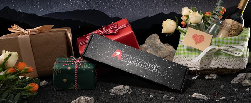 Astercook Knife Set, 6 Piece Kitchen Knife Set, Aesthetic Blade Knife Block Stainless Steel