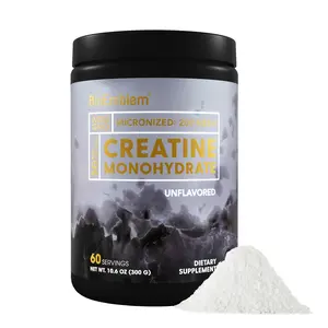 BioEmblem Creatine Monohydrate Powder - Unflavored Micronized Creatine Easily Mixes - Creatine Creatin Muscle Strength, Workout Recovery - 300g