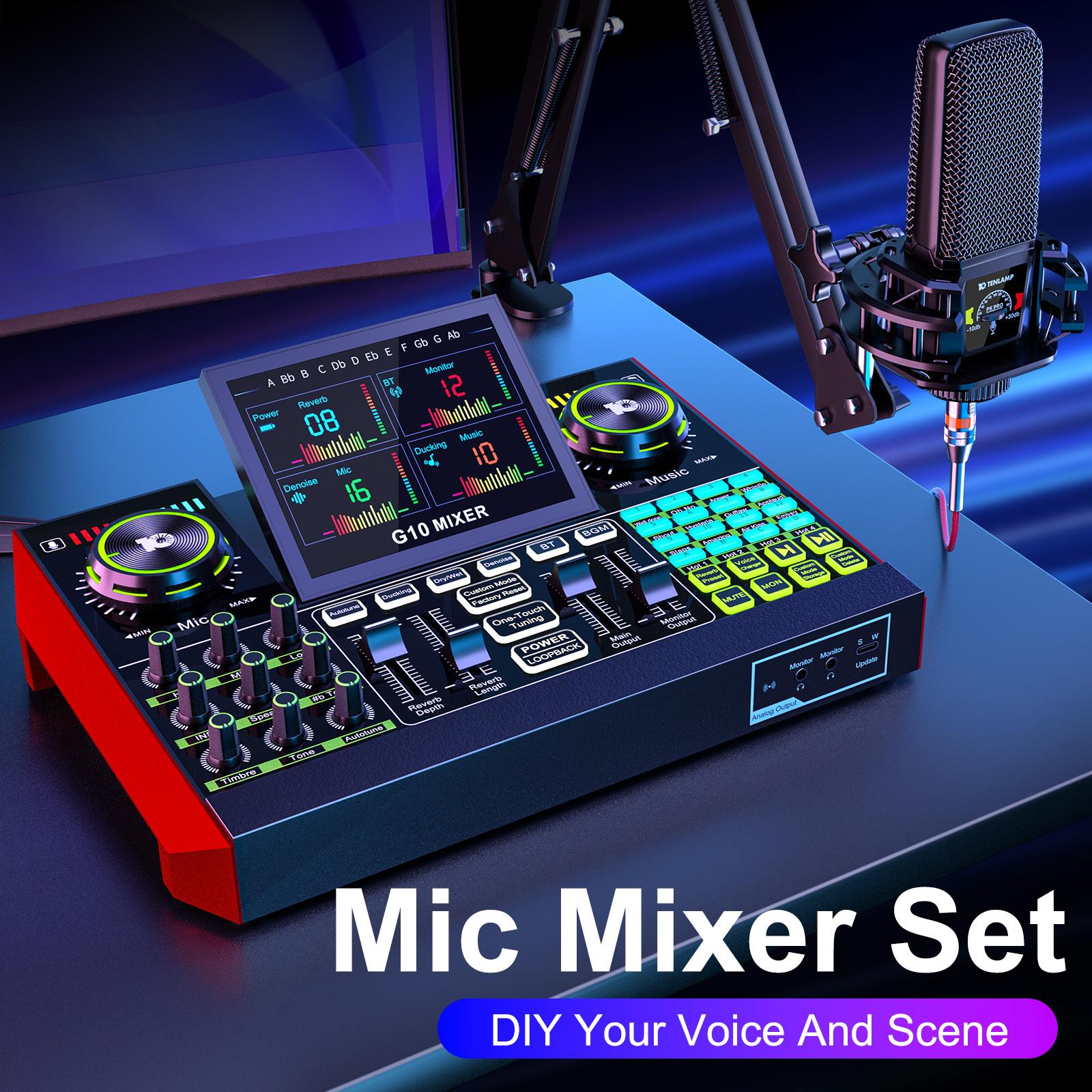 Tenlamp G10-PK Pro Cantilever Series Audio Mixer, Live Sound Card