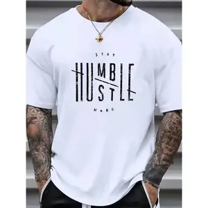 Plus Size Graphic T-shirt - Unique Creative Letters Graphic Print Design, Perfect for Summer Wear - Stylish Mens Fashion Clothing for a Comfortable Summer