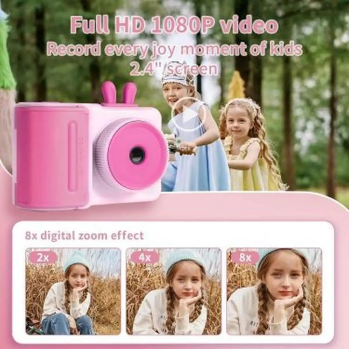 Kids Instant Print Camera for Boys & Girls (Ages 3-12) - 1080P HD Digital Camera with Rechargeable Battery, Digital Zoom, IPS Screen, USB Type-C Charging, SD Card Compatibility, Print Paper, Blue Christmas Birthday Gift, Birthdays, 29 Effects
