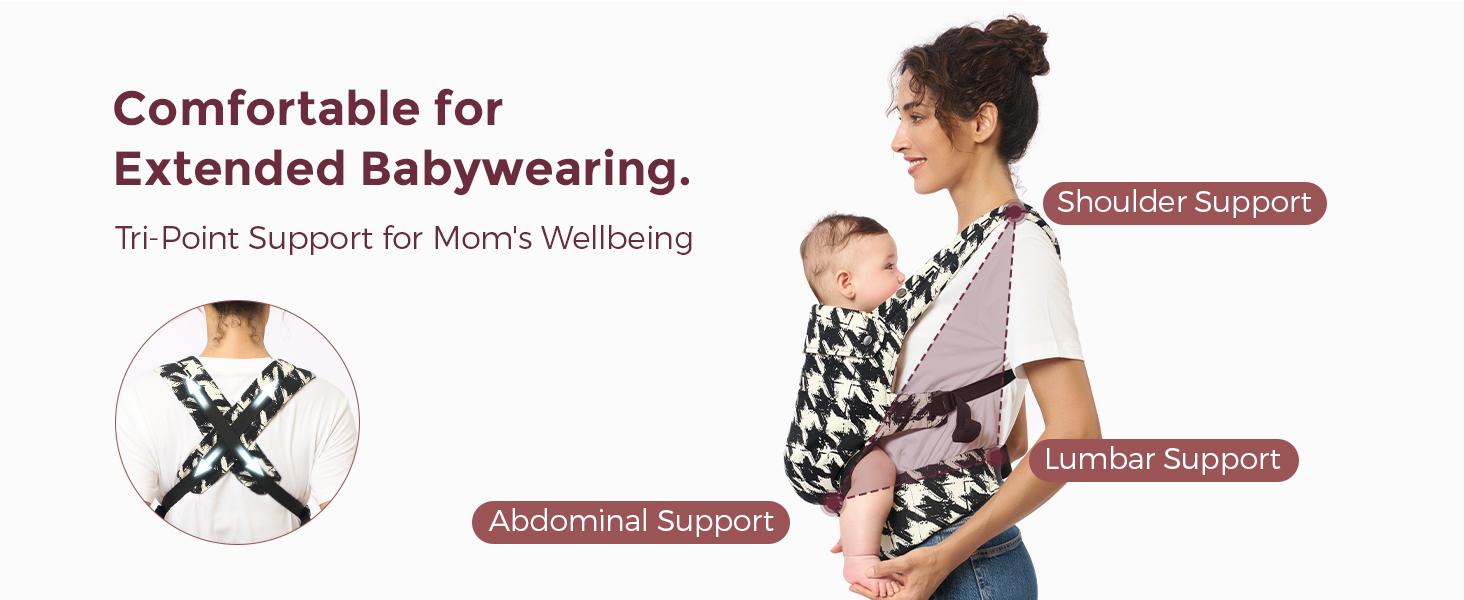 Momcozy Baby Carrier - Ergonomic, Cozy and Lightweight Carrier for 7-44lbs, Effortless to Put On, Ideal for Hands-Free Parenting, Enhanced Lumbar Support, Purehug for Infant to Toddler
