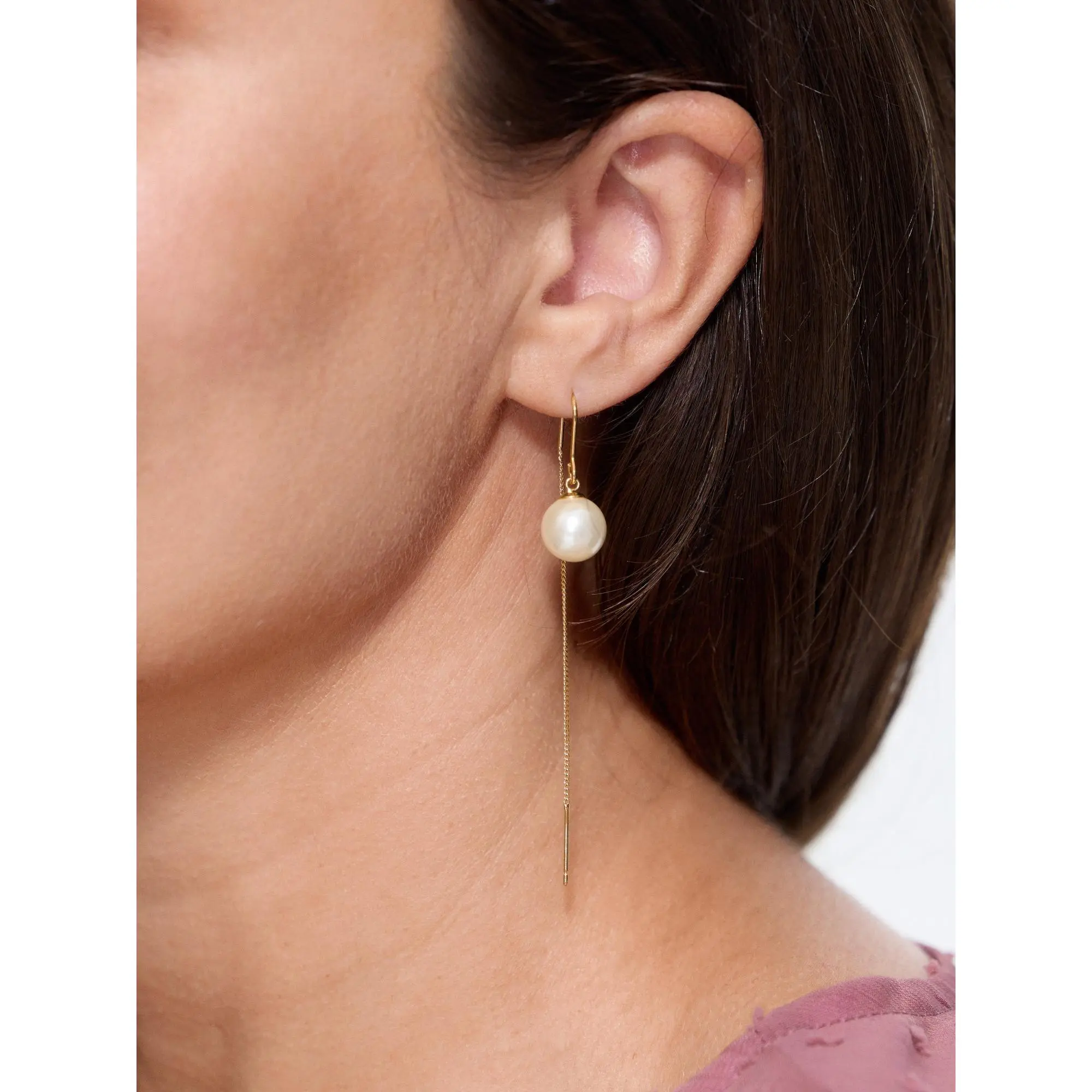BloomChic Pearl Drop Threader Earrings 【M-6XL】