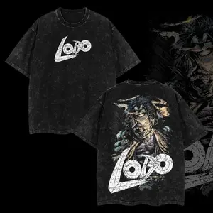 Retro Lobo Comics Oversized T-Shirt 100% Premium Cotton Relaxed Fit S-5XL Classic Menswear Top for Clothes Tshirt Apparel Seamless