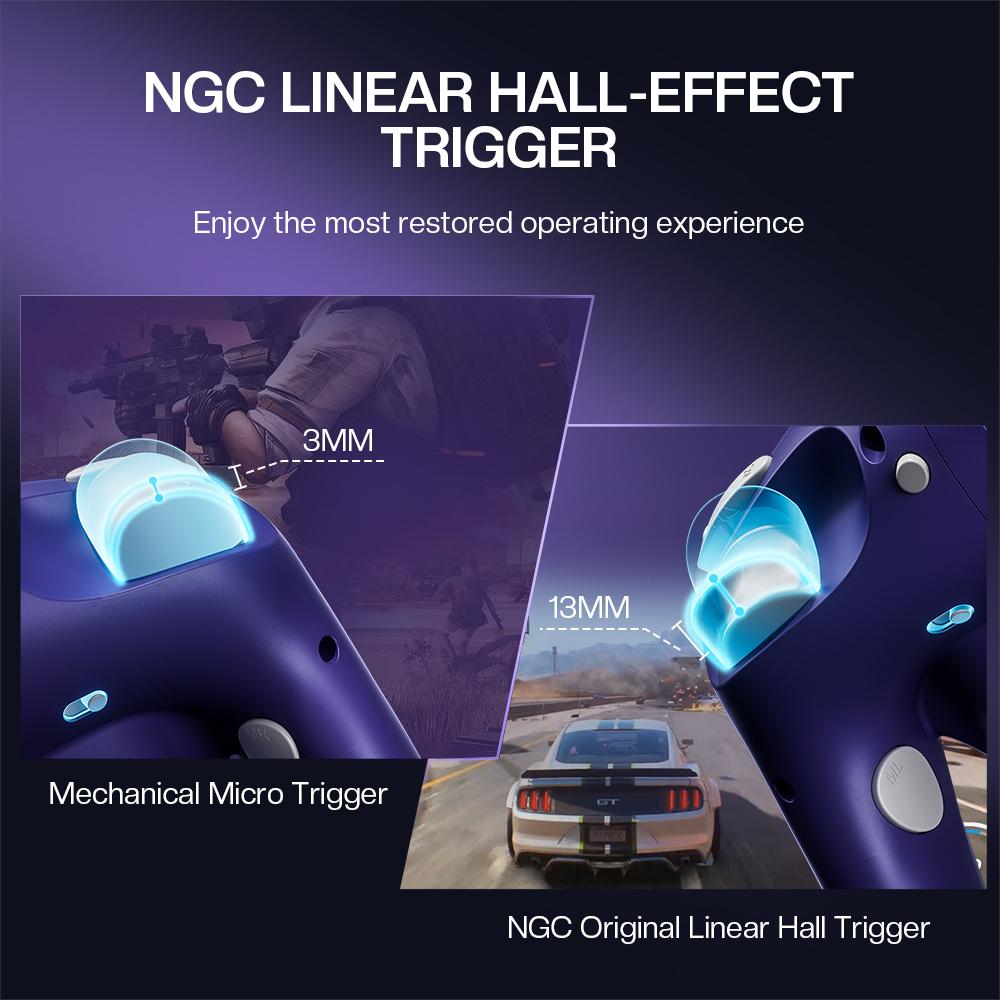 NYXI Wizard 2 Gamecube Switch Controller, TMR Hall Joystick Wireless Switch Controller, Adjustable Triggers,NFC,Programmable Buttons,6-Axis Gyro,HD Rumble for Switch/PC/Wii-White Special Edition