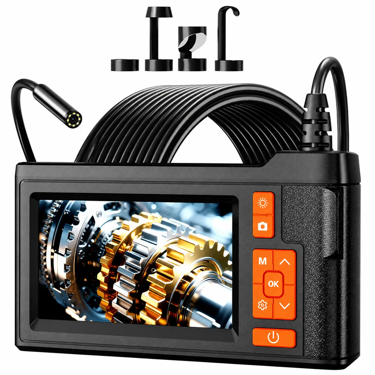 Endoscope camera with light, 1080P high-definition industrial endoscope, IP67 waterproof snake shaped camera - suitable for wall, ventilation, car engine, pipeline inspection, computer repair - ideal gift tool for men