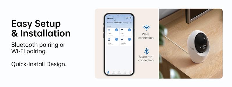 TP-Link & Tapo C260 RoomCam 360° 4K Ultra HD Pan Tilt Dual Band WiFi Indoor Security Camera with AI Face Recognition Two Way Audio and Enhanced Privacy Mode