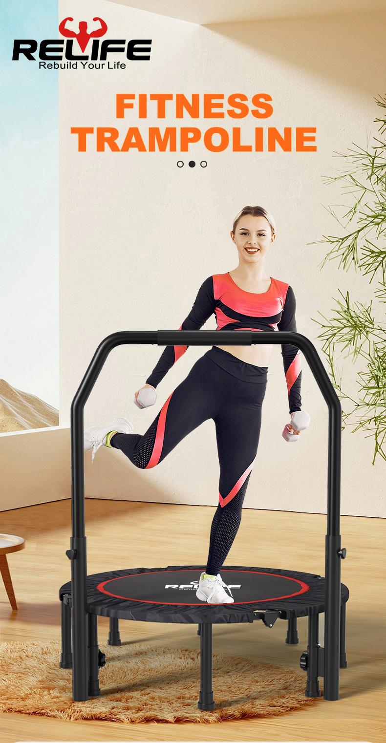 Relife Sports 48 Inch Trampoline Jump Training Equipment with 5-Levels Height Adjustable& Oxford Safety Pad & Waterproof Mat Max Load 330/440Lbs dealsforyoudays Home Gym Kit