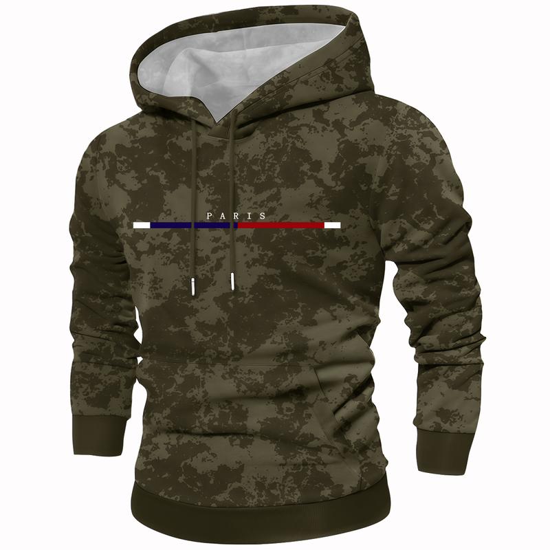 Men's spring and autumn lightweight long-sleeve pocket hoodie with stylish Paris letter print, casual sports streetwear brand, suitable for cool weather during the season, perfect for outdoor activities and fashionable outings. Men's spring and autumn lightweight long-sleeve pocket hoodie with stylish Paris letter print, casual sports streetwear brand, suitable for cool weather during the season, perfect for outdoor activities and fashionable outings.