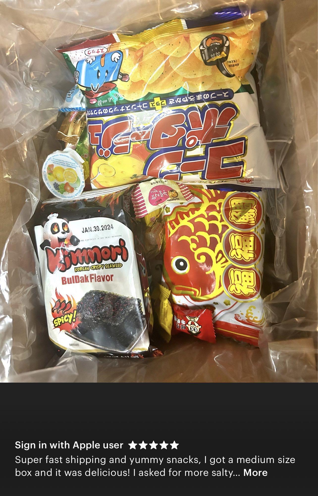 Multi sizes Asian Snack Box - Sweet & Savory Variety - Ramen, Candies, Drinks Random Surprise Set