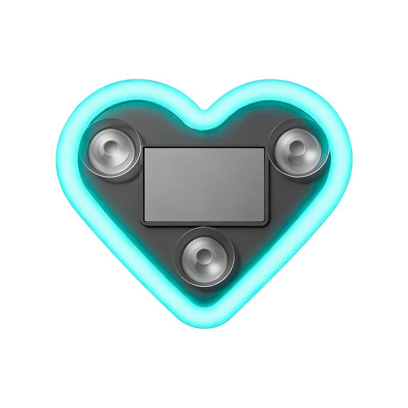 DABATR Solar Powered LED Heart Shape C-Pillar Neon Light Eco-Friendly Wireless Car Interior Decor