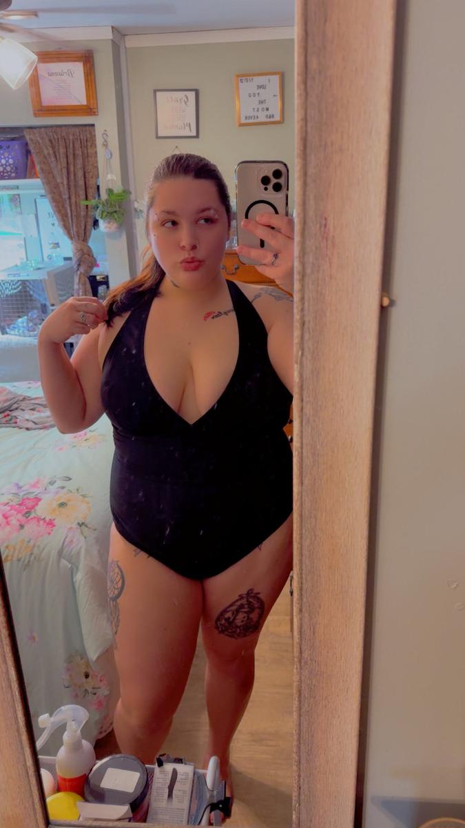 Item: Front Ruched Swimsuit - Black, 2X