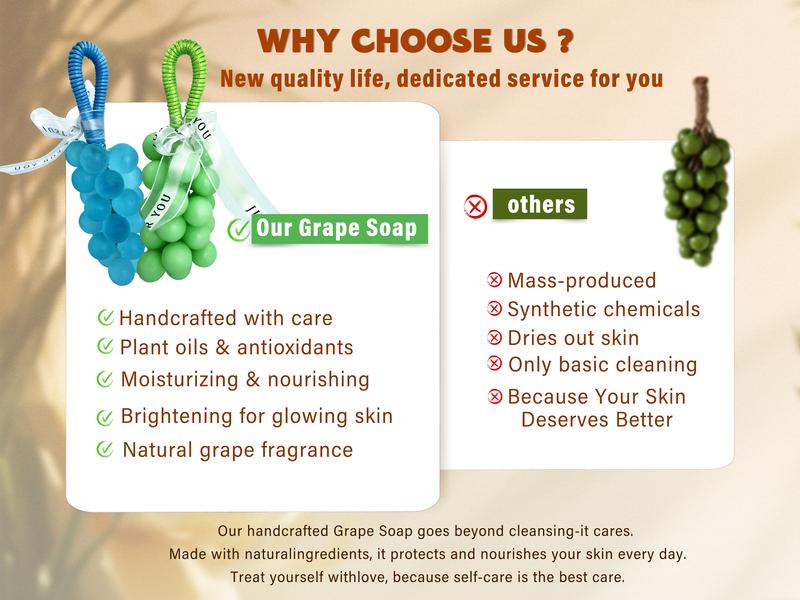 Paul Frank Grape Soap on a Rope – Handmade DIY Decorative Grape Soap, Natural and Gentle Moisturizing and CleansingLong-Lasting Fresh Scent Perfect for Home Décor and BathroomAesthetic & Creative Christmas Gift Choice Body Care Daily