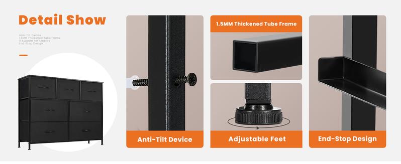 【New Color】Drawer Dresser Organizer, Storage Drawers, Fabric Storage Tower with 7 Drawers, for Bedroom, Closet, Living Room 【New Color】Drawer Dresser Organizer, Storage Drawers, Fabric Storage Tower with 7 Drawers, for Bedroom, Closet, Living Room