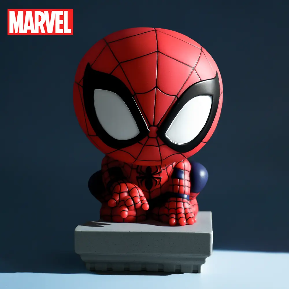 Marvel Avengers Spider-Man Crouching Figurine Piggy Bank 1PC Official Licensed 3D PVC Character Coin Bank Ideal Hero Desktop Decor Marvel Collectible Gift