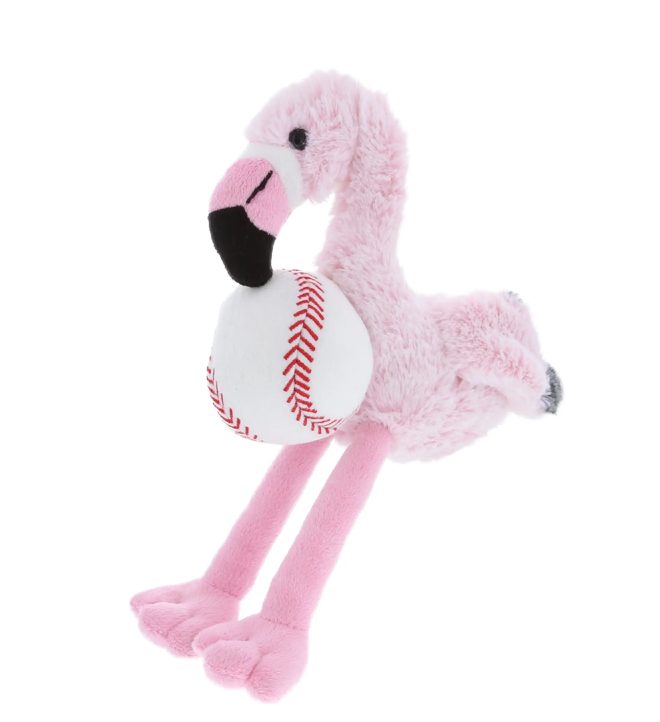 DOLLIBU Pink Flamingo Plush Baseball Stuffed Toy - Super Soft, Huggable, Standing Upright, Realistic Features - 8l×7w×4h In - Unisex, Boosts Speech and Creativity - Ideal for Valentine's Day - Wash with Cold Soapy Water - Toys & Hobbies