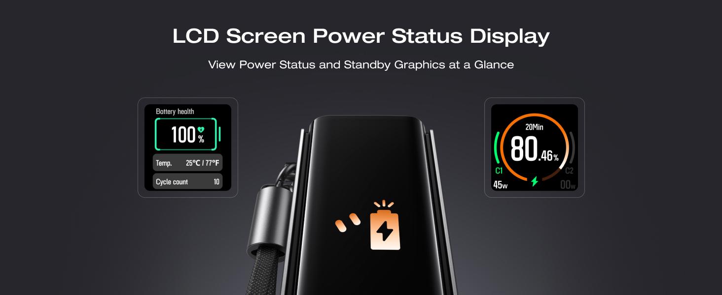 【Exclusive TikTok Gift】EcoFlow Rapid Pro 3-in-1 Power Bank, 10,000mAh Battery Pack with 67W Foldable AC Plug, Detachable USB-C Cable, 45W Fast Recharging, LCD Display, Compatible with Phones, Laptops, and More