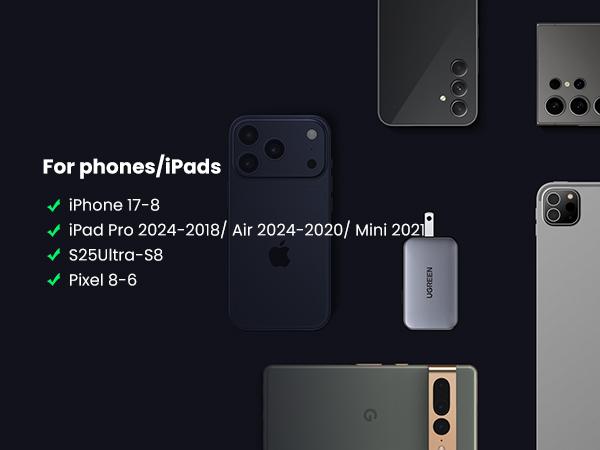 UGREEN Nexode 65W GaN USB C Wall Charger, 3-Port Compact Foldable Fast Charger Power Adapter for iPhone 17/16/15 Series, Galaxy S25/S24, Pixel 10/9, MacBook Pro/Air, Dell XPS, iPad Pro (Black),TikTokShopJumpstartSale