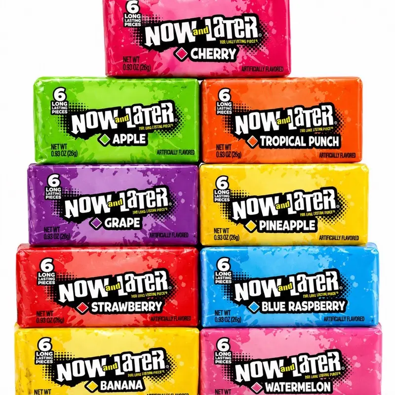 9 Packs (54 Total Pieces)- Now and Later Candy Packs 0.93oz | Variety Pack or Single Flavor | 9 Packs (54 Total Pieces) | Chewy Fruity Candy | NYC Bodega Candy – NY Snack Pantry