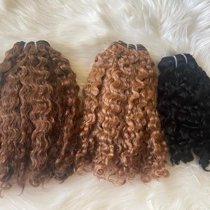 BrisRawHairCo Burmese Deep Curly Bundles 100% Human Hair Colored Bundles #27, #30, #4 Single Bundles