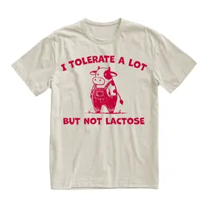 I Tolerate A Lot But Not Lactose Funny Shirt, Cute Cow Meme Tee, Vintage Y2K Humor Tee, Unisex Lactose Intolerant Graphic Tee, Retro Design
