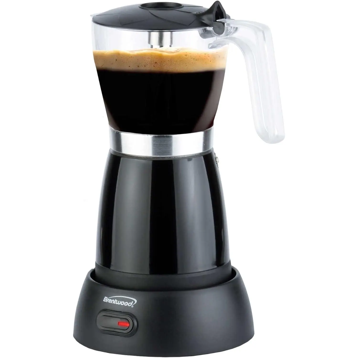 Brentwood Electric Moka Pot Espresso Machine, 6 servings, Black