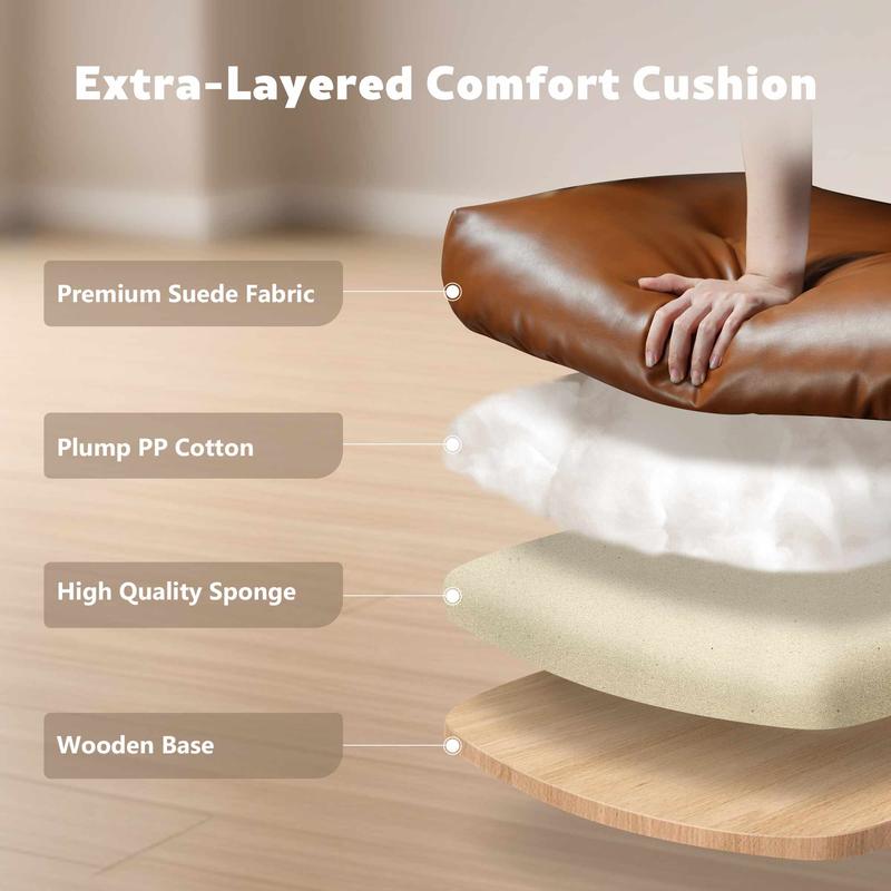 【Jumpstart Sale】Ovios Oversized Home Office Chair, Extra-Wide Seat, Built for Big & Tall Comfort, Mid-Century Modern Faux Leather Chairs with Thickened Cushions, Comfy High Back Swivel Rolling Executive Computer Armchair