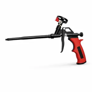 Professional PU Foam Gun for Sealing Filling & Insulating Adjustable Flow Ergonomic Design with Long Nozzle and Accessories