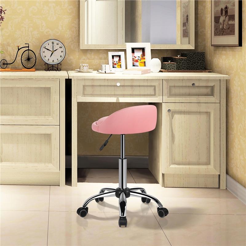 Yaheetech Height Adjustable Rolling Swivel Salon Stool Chair Hydraulic Ergonomic with Backrest Wheels for Tattoo Massage Facial Spa Manicure Dentist Clinic