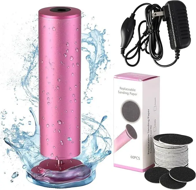 Electric Foot Callus Remover Foot File Pedicure Tools Plug w/60Pcs Sanding Disc
