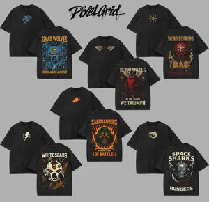 Warhammer 40K New Vintage Washed Tee Retro Oversized T-Shirts Inspired by Iconic Factions and Heroes, Premium Heavy Cotton, Perfect for Wargame Fans, Sci-Fi Lovers, Unisex Oversized Fit, Heavyweight Cotton, Grimdark Sci-Fi Streetwear Menswear gamer