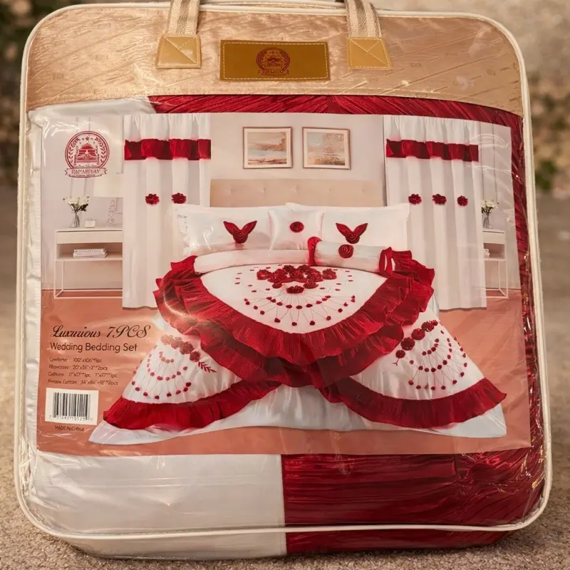 Luxurious 7 PCS wedding bedding set