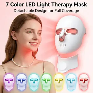 LED Light Therapy face Mask, suitable for facial and neck care, featuring red and infrared light wavelengths.Its wireless design makes it ideal for home, office, travel, and yoga settings (Valentine's Day gift box included).