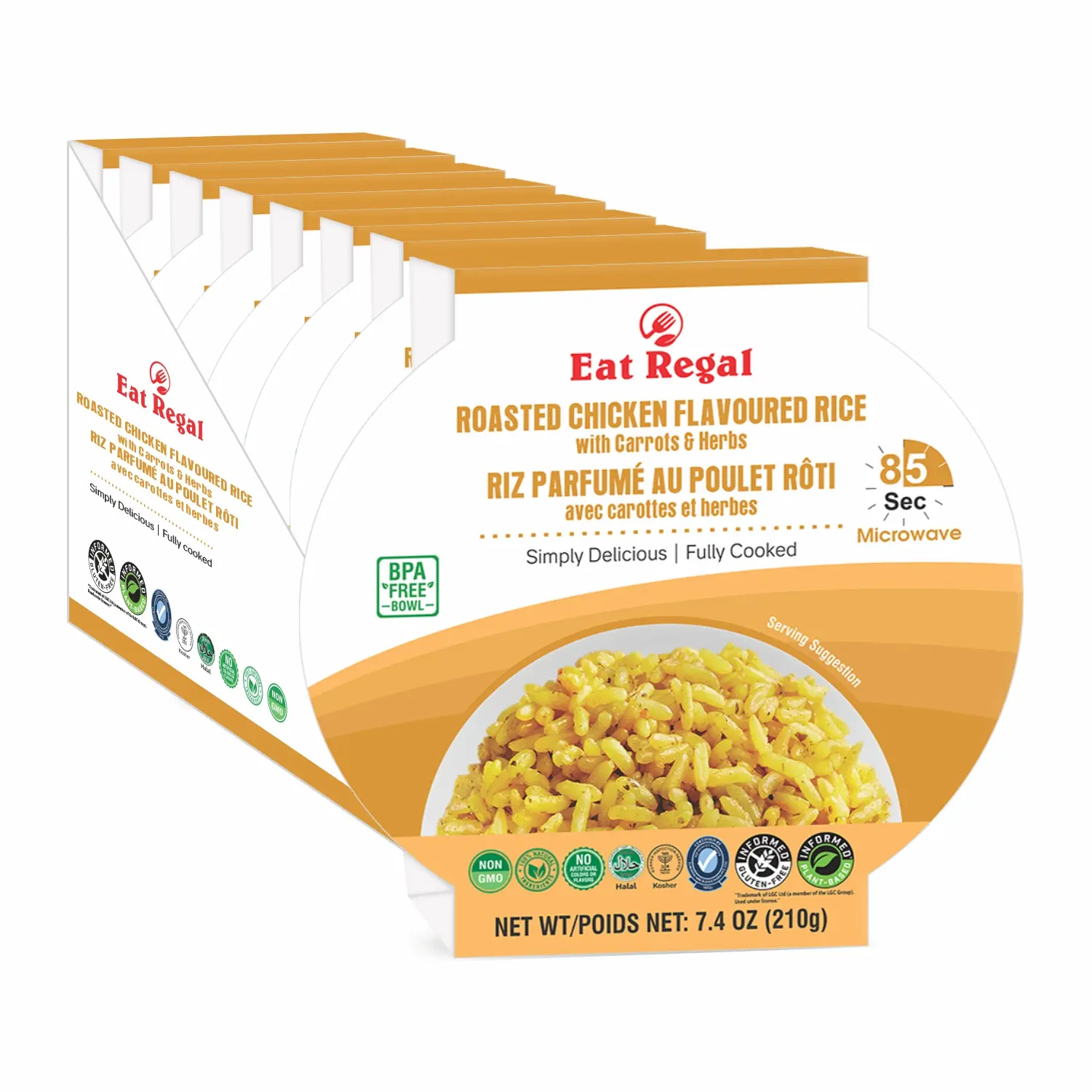 Eat Regal Roasted Chicken Flavor Rice Bowls | Pack of 6 | Ready in 1.5 Minutes