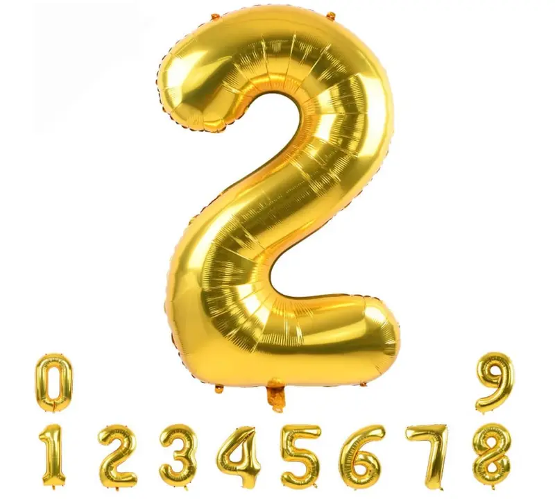 TONIFUL 40 Inch Gold Large Numbers Balloon 0-9 Foil Mylar Big Number Balloon Digital 2 for 2026 Graduation New Year Eve Birthday Party,Wedding, Bridal Shower Engagement Photo Shoot, Anniversary