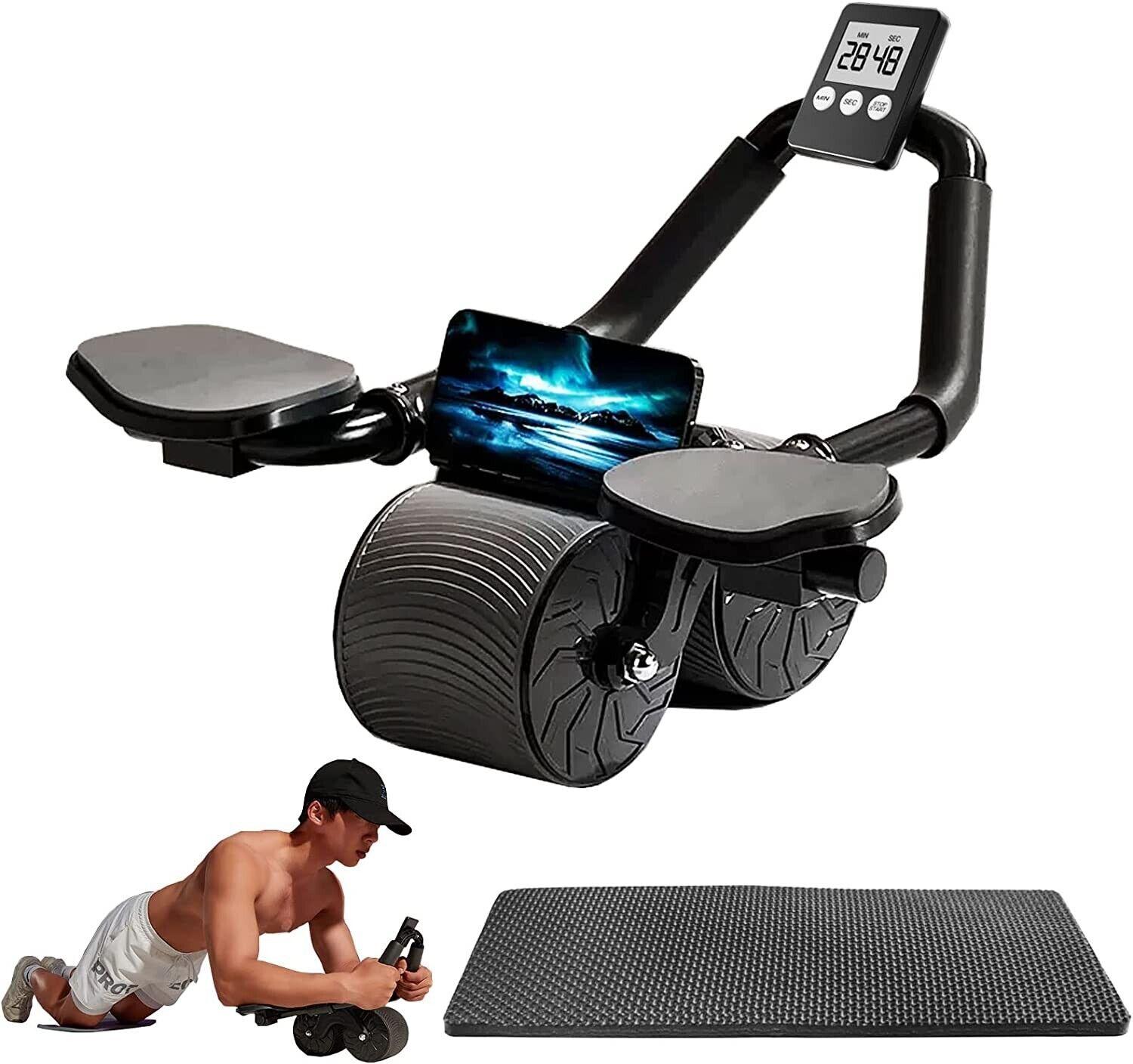 ab roller wheel workout Abdominal Fitness Wheel for Core Muscles Training Automatic Rebound Ab Roller with Timer ab roller wheel workout Abdominal Fitness Wheel for Core Muscles Training Automatic Rebound Ab Roller with Timer