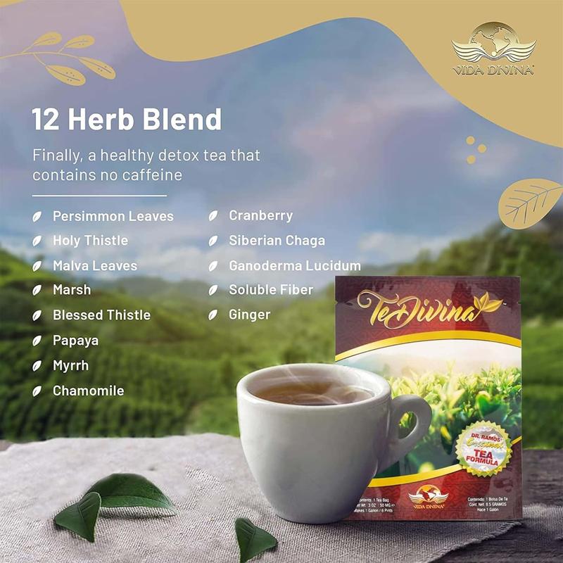 Te Divina Original Tea Natural Herbal Blend 12 Natural Ingredients 3 Oz Bag Premium No Caffeine for 1 Week Supply