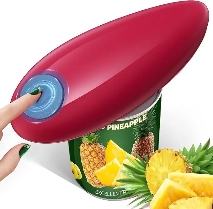 Cooks Professional Electric Can Opener with Magnet Lid Hold - 1-Touch Hands-Free Operation, Ideal for Seniors - Kitchen Gadget, Traditional Utensil (Red)