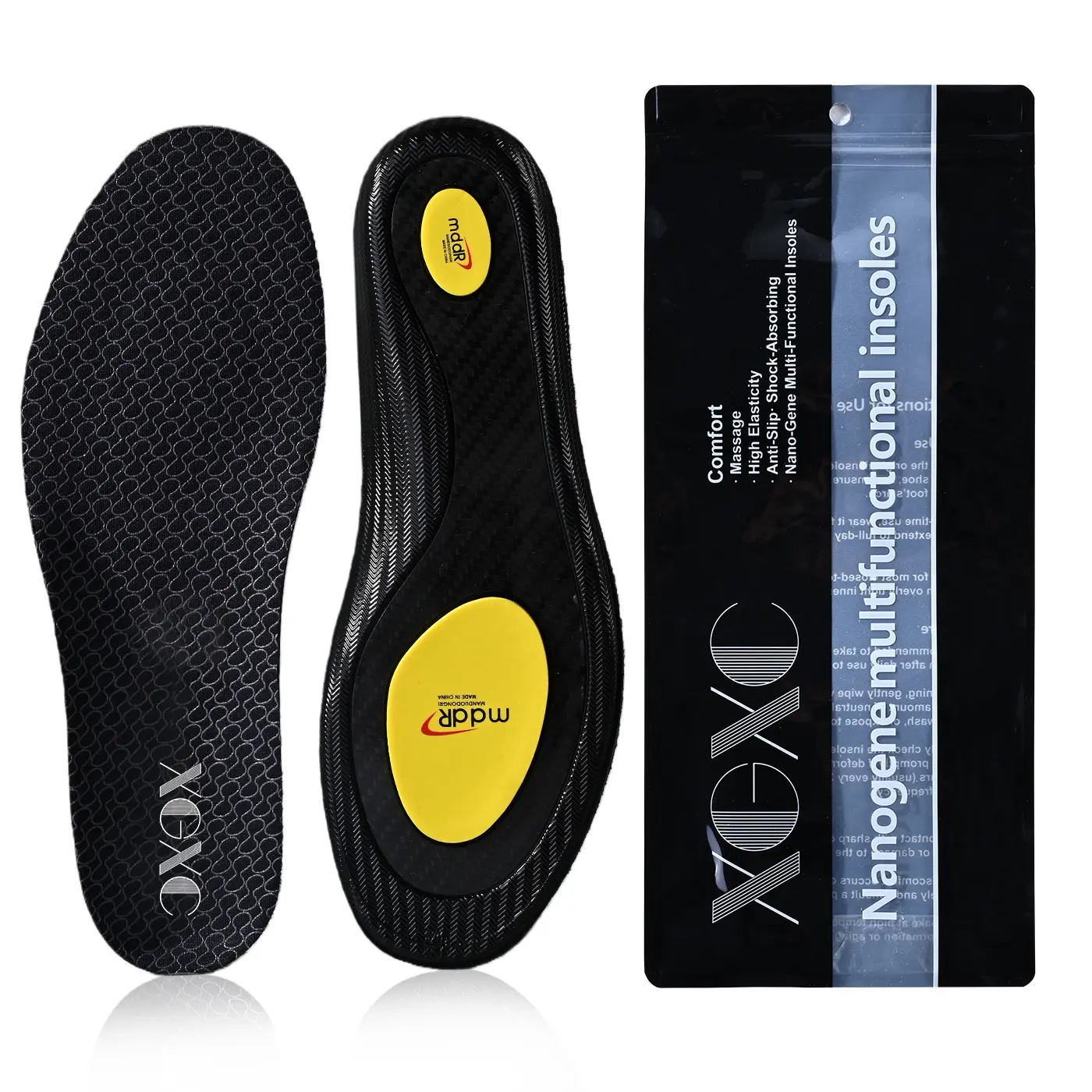Carbon Fiber Sport Insoles for Athletes - Shock-Absorbing, Energy-Returning Supportive Insoles Compatible with Basketball, Soccer Footwear, Shock Absorbing Insoles sohochic