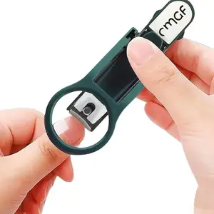 Nail Clipper with 3X Magnifying Glass Stainless Steel Blades for Precise Safe Trimming Case for Clippings Christmas Gift for Parents Low Vision Users