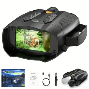 MINENER 4K Night Vision Goggles with compass&32GB Card,NiteHawk Binoculars with 3"Large Screen,10X Zoom+7 IR Levels,Suitable for home security,Hunting,Outdoors Telescopes,Camping,Gift for man,Birthday gift Hiking Essentials