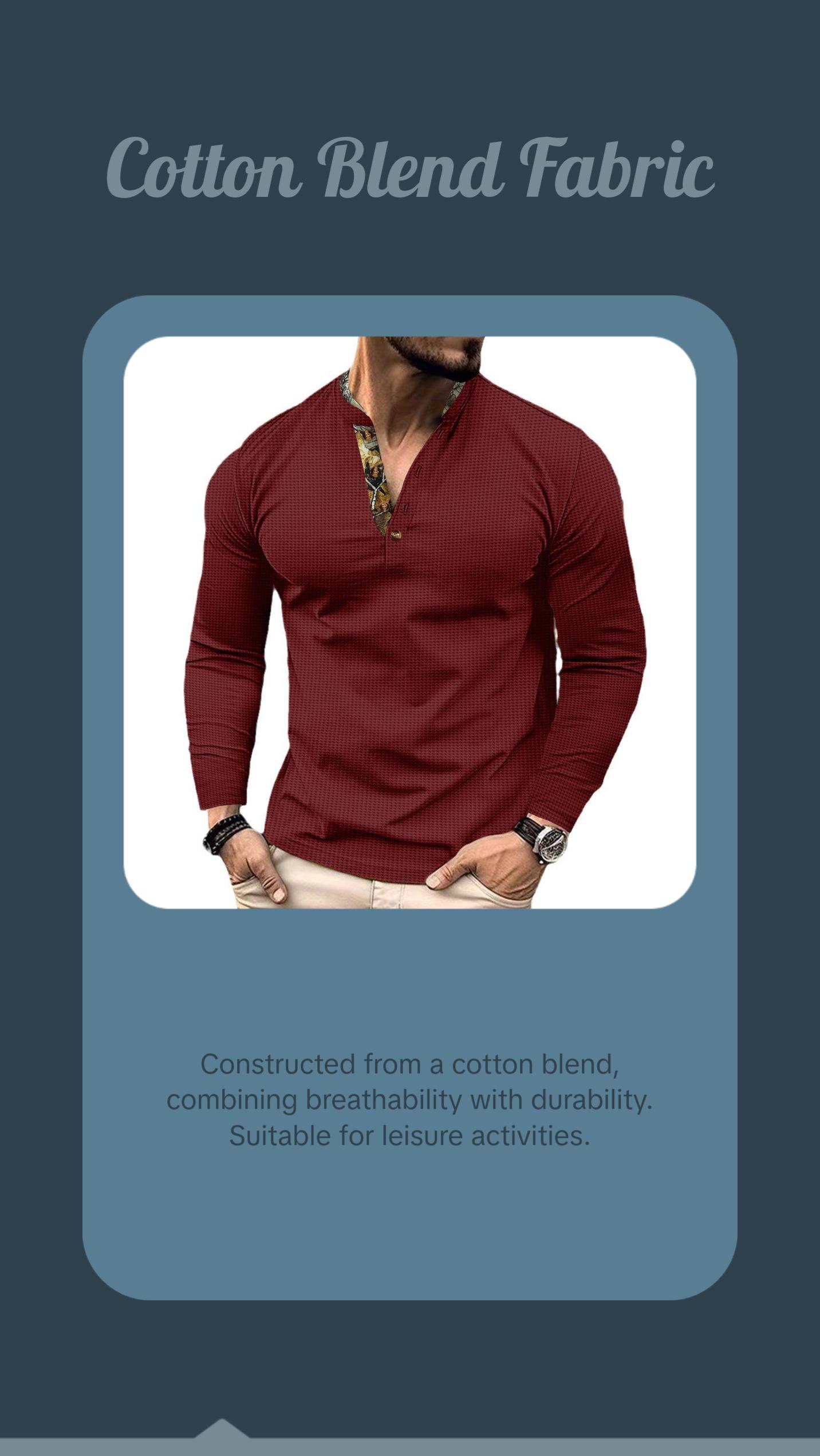 Men's Polo Shirt Double-layer Stand Collar Long Sleeve