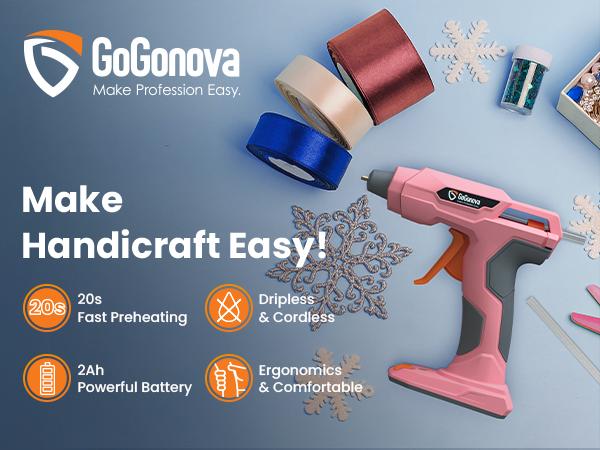 【DIY Must-Have】GoGonHva Cordless Glue Gun Set with 25 Mini Adhesive Sticks - USB Type-C Rechargeable, Anti-Dripping, Ergonomic Handle, 2Ah USB Type-C Power Cell Tool Home, Portable 【DIY Must-Have】GoGonHva Cordless Glue Gun Set with 25 Mini Adhesive Sticks - USB Type-C Rechargeable, Anti-Dripping, Ergonomic Handle, 2Ah USB Type-C Power Cell Tool Home, Portable
