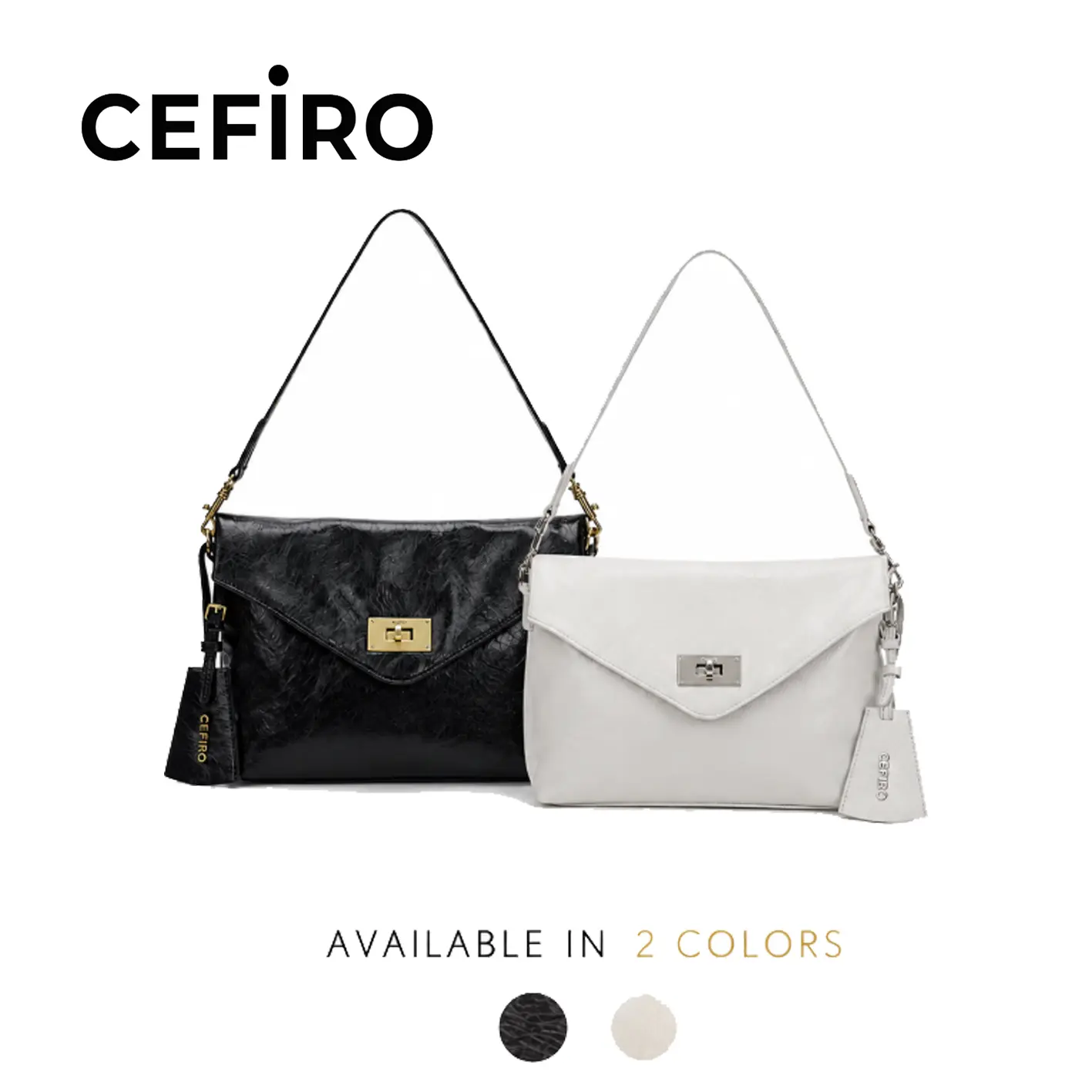 CEFIRO Urban Envelope Bag Medium- Stylish Crossbody & Shoulder Bag with Detachable Straps & Gold Hardware for Everyday Use