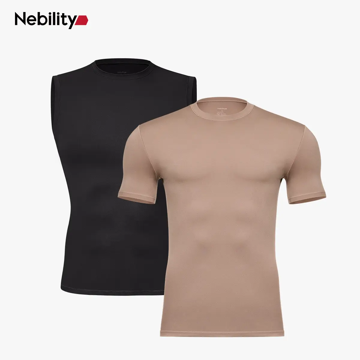 Black Tank Top & Brown Short Sleeve