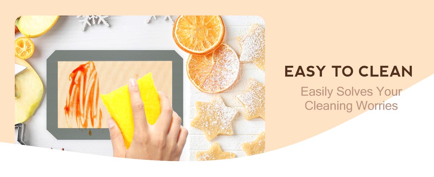 Silicone Baking Mat, Baking Sheets Non Stick, Silicone Mats for Baking, 3 Pcs for Cookies, Bread and Pastry, Baking Supplies for Oven, Grey