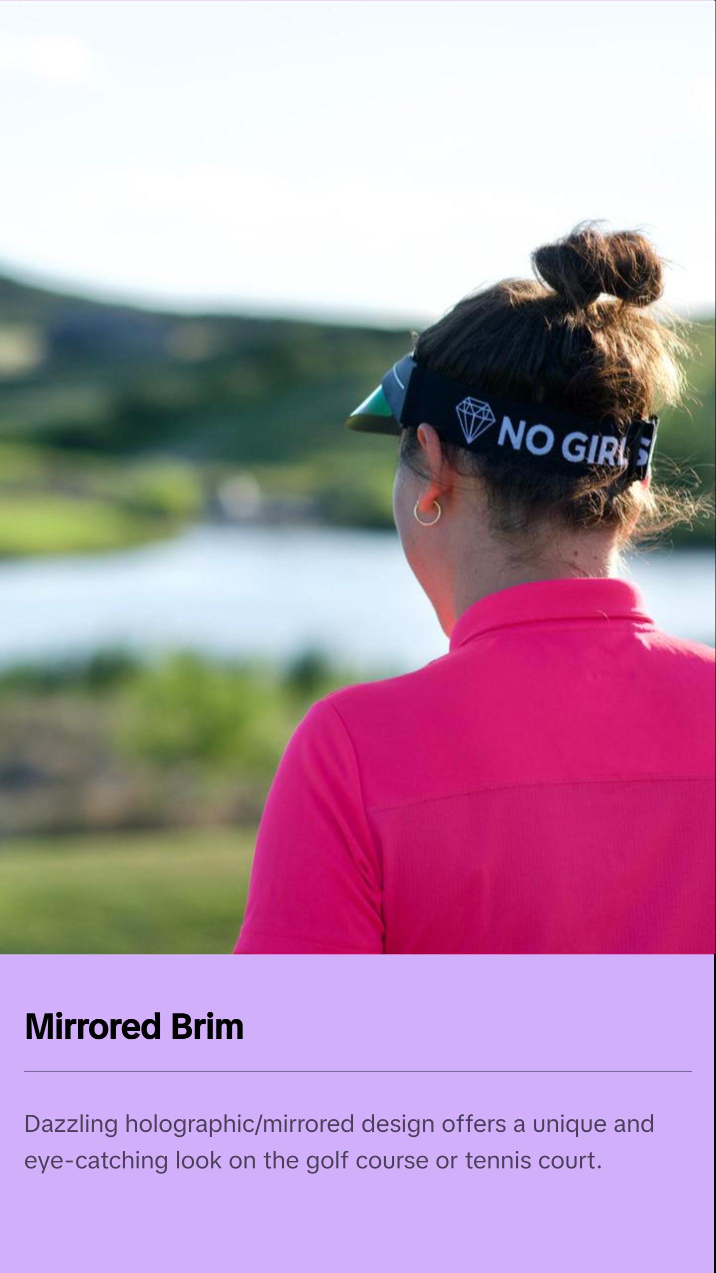 No Girls Allowed (NGA) "Brilliant Swing" Visor in Pink Holographic Mirror No Girls Allowed (NGA) "Brilliant Swing" Visor in Pink Holographic Mirror