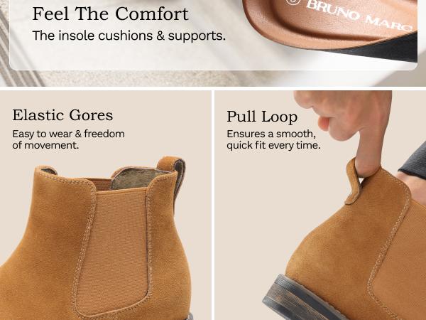 Bruno Marc Men's Timeless Suede Leather Chelsea Boots Comfortable Classic Ankle Boots for Walking Stylish Casual Dress Footwear for Men winter boots boots for fall black boots SpringStatements